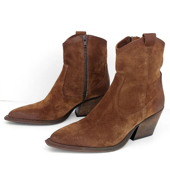 Emanuele Crasto Brown Suede Western Boots EU 39 - Picture 2 of 14